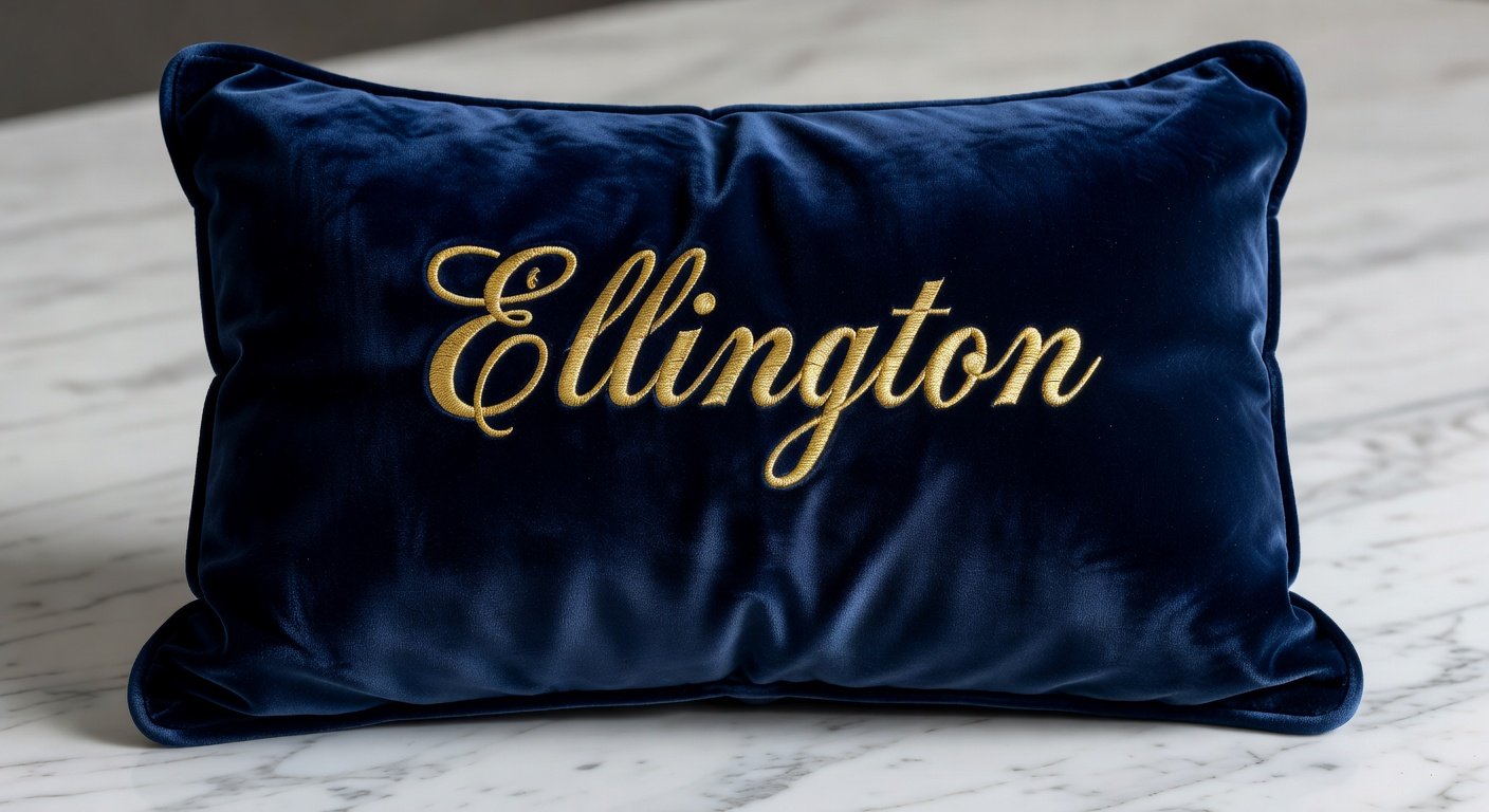 Personalised velvet embroidered cushion with custom name UAE